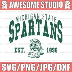 Vintage 90's Michigan State Spartans Svg, Michigan State  Svg, Vintage Style University Of Michigan State NCAA Svg, NCAA