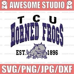Vintage 90's TCU Horned Frogs Svg, Vintage Style University Of TCU Svg Png Dxf,  NCAA Svg, NCAA Sport Svg, Digital Downl