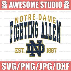 Vintage 90's Notre Dame Fighting Ailen Svg, Notre Dame Svg, Vintage Style University Of Notre Dame Svg, Png Svg dxf NCAA