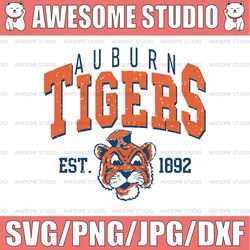 Vintage 90's Auburn Tigers Svg, Auburn Svg , Vintage Style University Of Auburn Png Svg dxf NCAA Svg, NCAA Sport Svg, Di