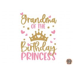 grandma of the birthday princess svg, birthday girl svg png jpg dxf, birthday svg, birthday princess svg, shirt svg, sil