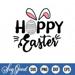 hoppy easter svg, cute easter bunny, happy easter svg, kids easter svg, funny easter, girl easter shirt svg file for cri