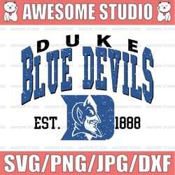 Vintage 90's Duke Blue Devils Svg, Duke Svg , Vintage Style University Of Duke Png Svg dxf NCAA Svg, NCAA Sport Svg, Dig