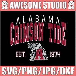 Vintage 90's Alabama Crimson Tide Svg, Alabama Svg , Vintage Style University Of Alabama Png Svg dxf NCAA Svg, NCAA Spor