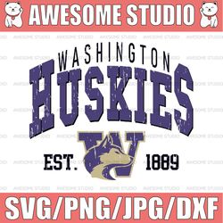 Vintage 90's Washington Huskies Svg, Washington Svg, Vintage Style University Of Washington Png Svg dxf NCAA Svg, NCAA S