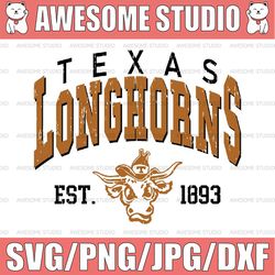 Vintage 90's Texas Longhorns Svg, Texas Svg , Vintage Style University Of Texas Png Svg dxf NCAA Svg, NCAA Sport Svg, Di