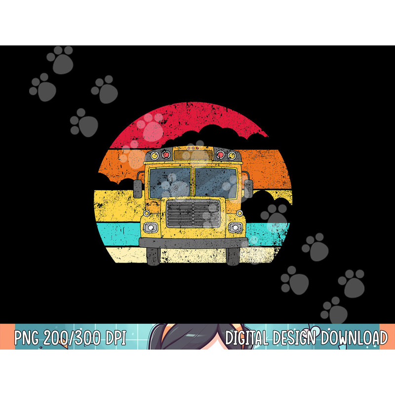 Retro Yellow School Bus for School Bus Driver and Busman png, sublimation.jpg