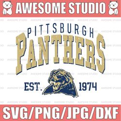 Vintage 90's Pittsburgh Panthers Svg, Pittsburgh Svg , Vintage Style University Of Pittsburgh Png Svg dxf NCAA Svg, NCAA