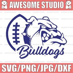 Bulldogs Dad & Mom Football Iron-On Graphic Svg, Blue or White Bulldog Football HTV Png Svg dxf NCAA Svg, NCAA Sport Svg