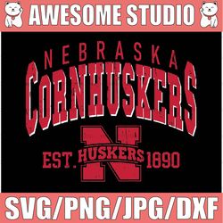 Vintage 90's Nebraska Cornhuskers Svg, Nebraska Svg, Vintage Style University Of Nebraska Png Svg dxf NCAA Svg, NCAA Spo