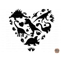Valentine Dinosaur Svg, Valentine Dinosaur Png, Valentine Dinosaur Jpg, Dxf, Dinosaur Heart Svg, Kids Valentine Svg, Sil