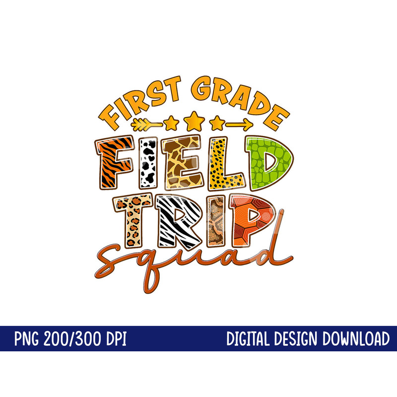 First Grade Zoo Field Trip Squad Matching Students Teacher png, sublimation copy.jpg