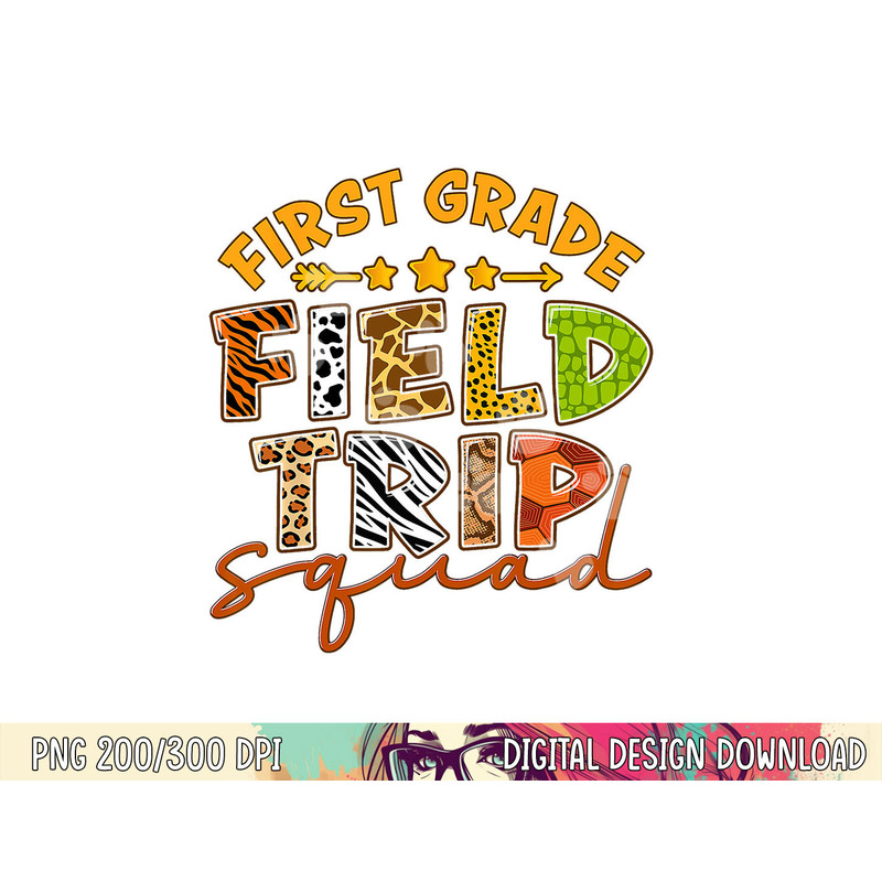 First Grade Zoo Field Trip Squad Matching Students Teacher png, sublimation copy.jpg
