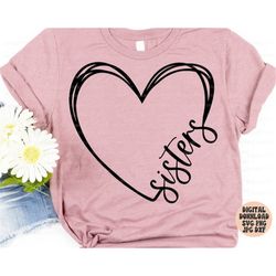 sisters heart svg, png, jpg, dxf, sisters design, sisters svg, sisters dxf, sisters jpg, sisters png, silhouette, cricut