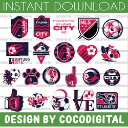 23 files mls logo st. louis city sc svg football team bundle svg, sport svg, football svg, soccer svg, soccer player svg
