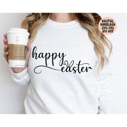 happy easter svg, png, jpg, dxf, easter svg, easter cut file, easter vector, kids easter svg design, silhouette, cricut,
