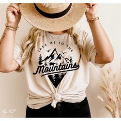 take me to the mountains svg, adventure awaits svg, mountain svg, camping svg, hiking shirt svg, adventure quote svg, pn
