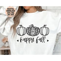 happy fall svg png jpg dxf, fall svg, happy fall svg, leopard cheetah pumpkin svg, pumpkin svg, thanksgiving svg, autumn