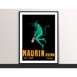 maurin quina vintage poster by leonetto cappiello food&drink poster - art deco, canvas print, gift idea, print buy 2 get