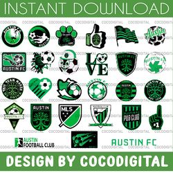 27 files mls logo austin fc, austin fc svg, vector austin fc, clipart austin fc, football kit austin fc, svg, dxf, png,