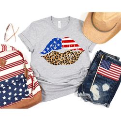 patriotic lips shirt, american flag lips shirt, cheetah lips shirt, kisses shirt, 4th of july shirt, 4th of july, merica