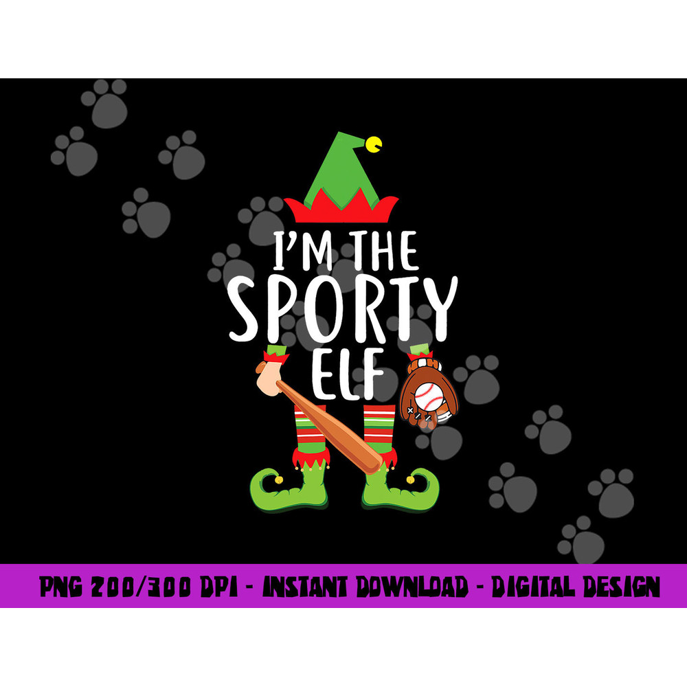 I m The Sporty Baseball Elf Matching Family Christmas Shirt png, sublimation copy.jpg