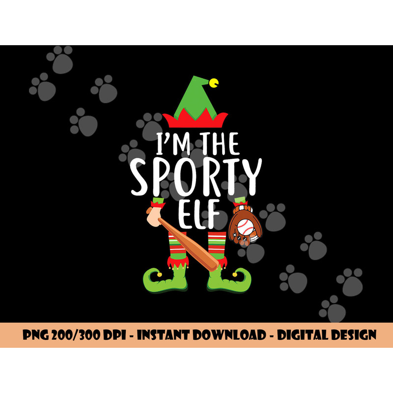 I m The Sporty Baseball Elf Matching Family Christmas Shirt png, sublimation copy.jpg