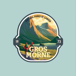 gros morne canada sticker travel journal sticker cute luggage national park explorer laptop sticker