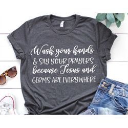 hand washing svg, wash your hands and say your prayers because jesus and germs are everywhere bathroom sign svg files fo