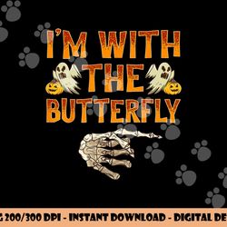 i m with the butterfly shirt costume funny halloween couple  png,sublimation copy