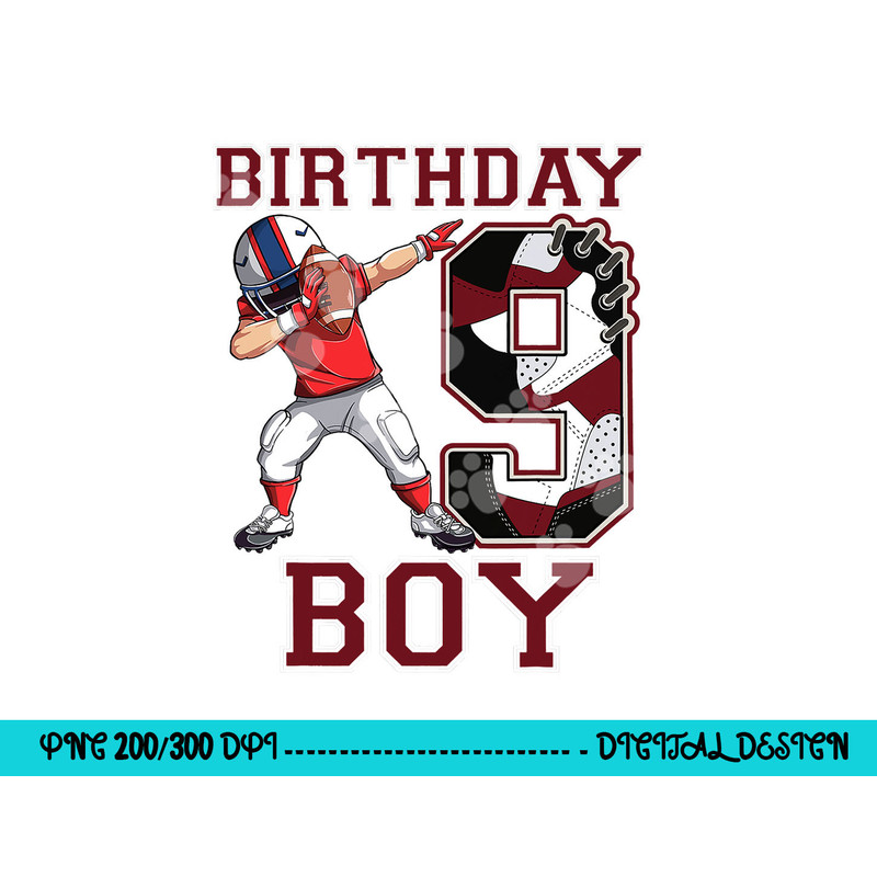 Football Boy Dabbing 9th Birthday Love Sneakers 9 Year Old png, sublimation copy.jpg