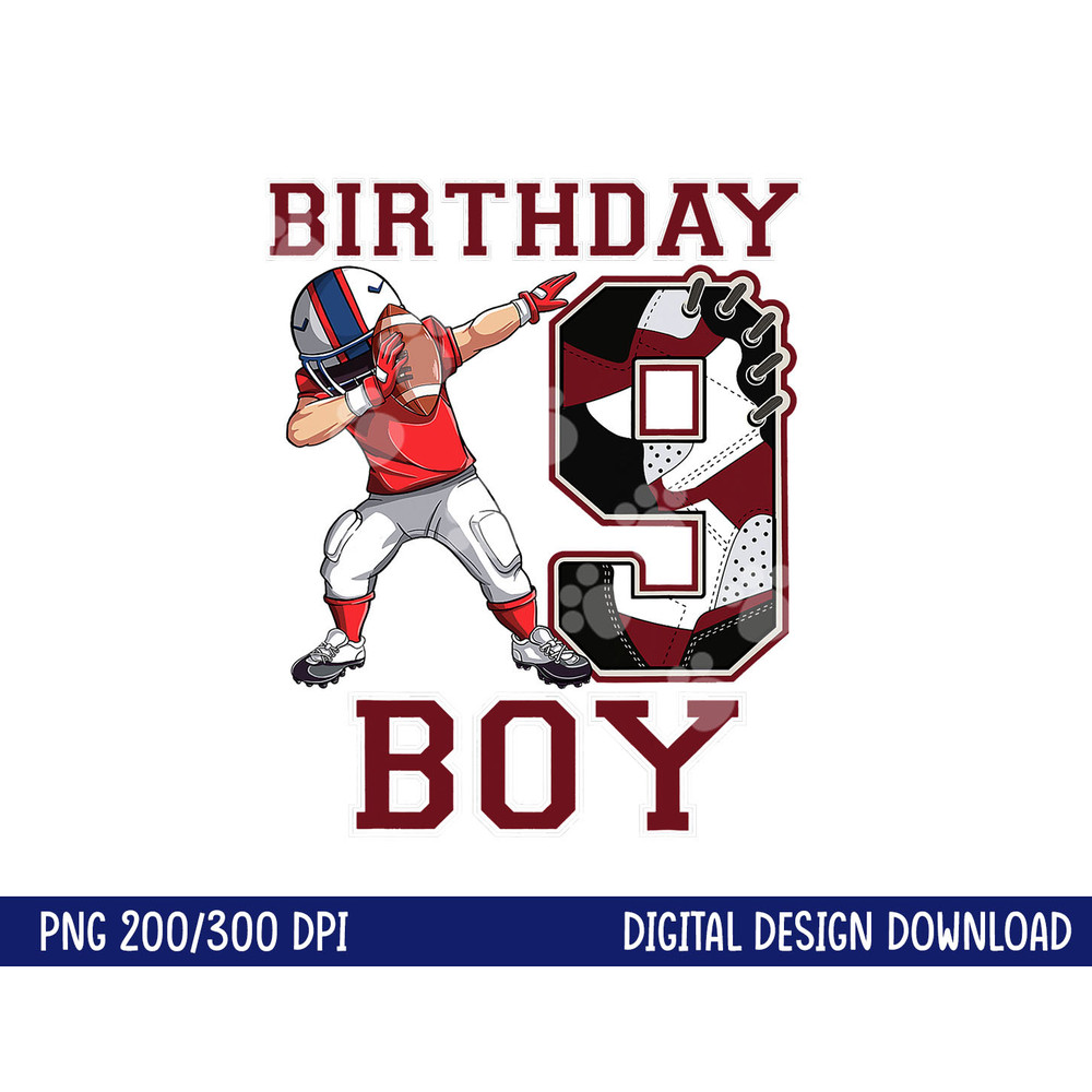 Football Boy Dabbing 9th Birthday Love Sneakers 9 Year Old png, sublimation copy.jpg