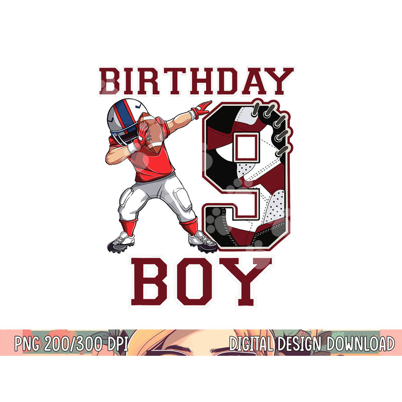 Football Boy Dabbing 9th Birthday Love Sneakers 9 Year Old png, sublimation copy.jpg