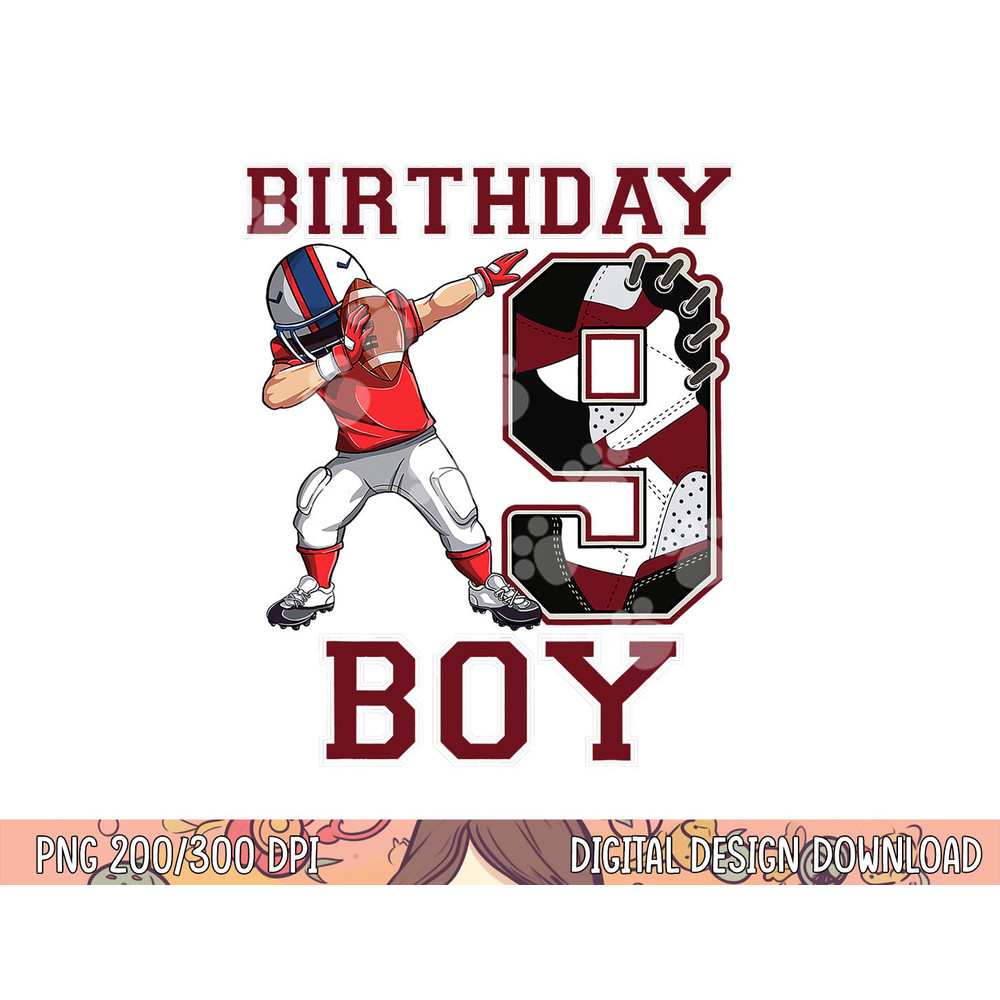 Football Boy Dabbing 9th Birthday Love Sneakers 9 Year Old png, sublimation copy.jpg