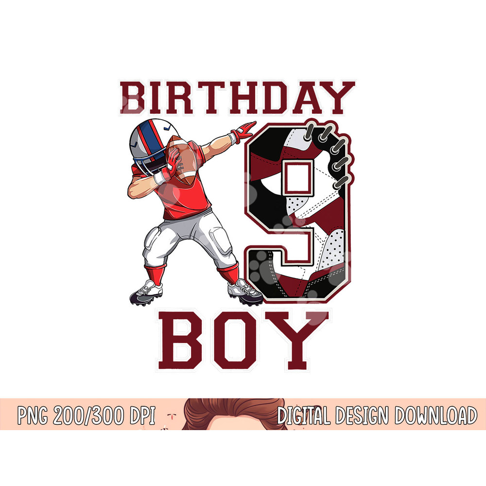 Football Boy Dabbing 9th Birthday Love Sneakers 9 Year Old png, sublimation copy.jpg