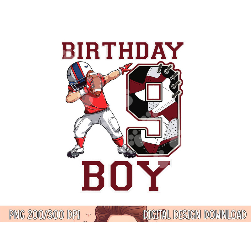 Football Boy Dabbing 9th Birthday Love Sneakers 9 Year Old png, sublimation copy.jpg