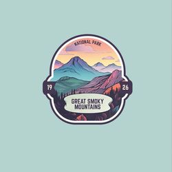 great smoky mountains national park explorer laptop sticker, hydroflask water-resistant vinyl sticker, us national park