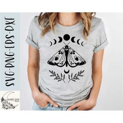 moon moth svg design - moth svg file for cricut - bohemian svg - digital download