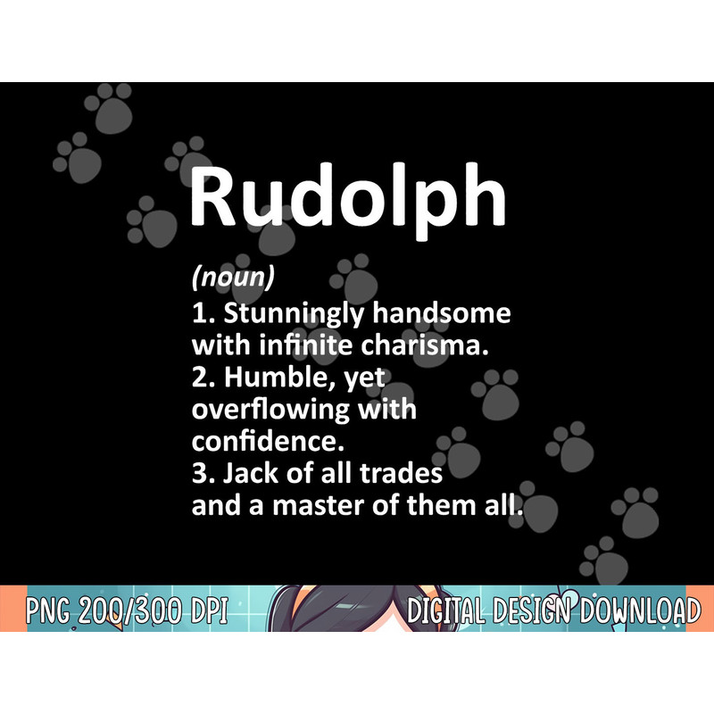 RUDOLPH Definition Personalized Name Funny Birthday Gift png, sublimation.jpg