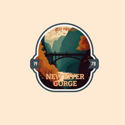 new river gorge sticker, virginia sticker, outdoor sticker, national park explorer laptop sticker