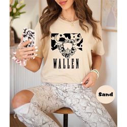 wallen shirt, wallen bullhead tshirt, floral wallen sweatshirt, wallen westerns hoodie, western outfit, cowboy wallen te