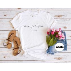 custom mr mrs shirts, personalized mr mrs t-shirt, engagement sweatshirt, fiance hoodie, couple outfit, new wife tee, ho