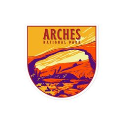 arches national park sticker, arches national park decal, waterproof, uv resistant, stickers for water bottle, safe for