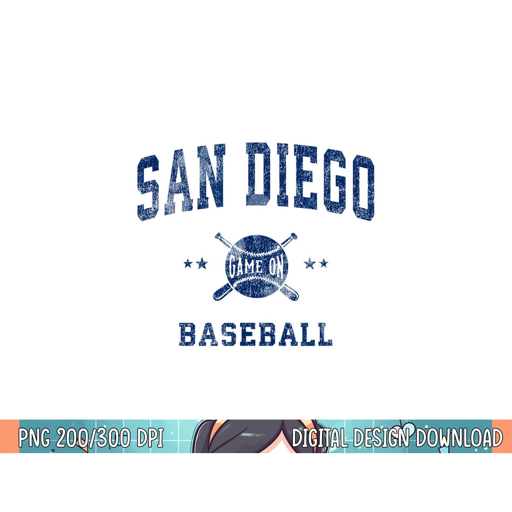 San Diego SD Vintage Baseball Throwback Retro Design png, sublimation .jpg