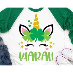 st. patricks day unicorn svg, st. patricks day monogram, shamrock unicorn, girl lucky, cute st pattys shirt svg file for