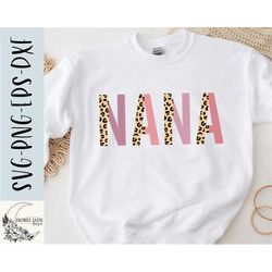nana svg design - nana leopard svg file for cricut - mama shirt svg - leopard print letters - mother's day - digital dow
