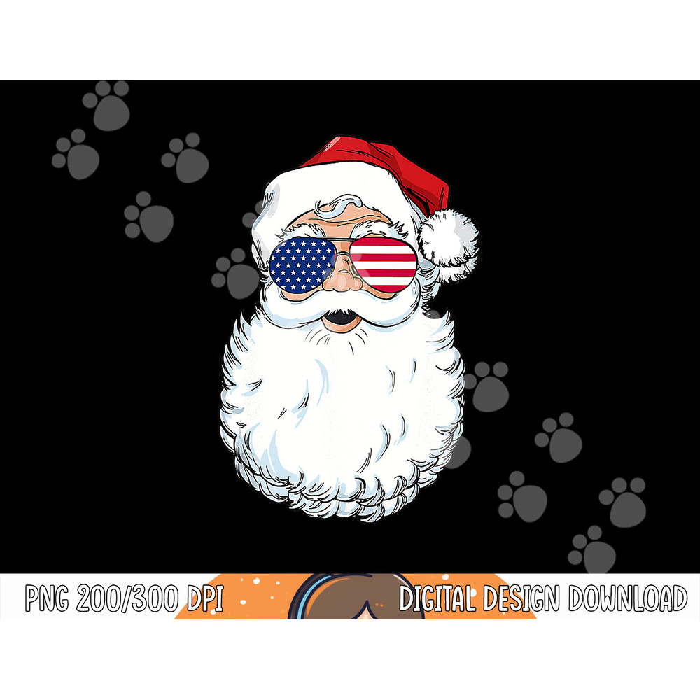 Santa Claus Patriotic USA Sunglasses Christmas in July png, sublimation copy.jpg