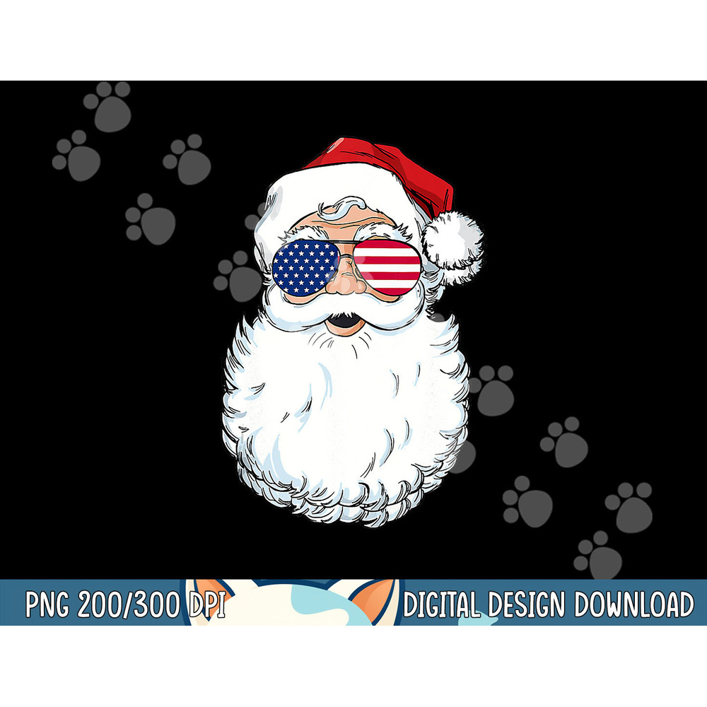 Santa Claus Patriotic USA Sunglasses Christmas in July png, sublimation copy.jpg
