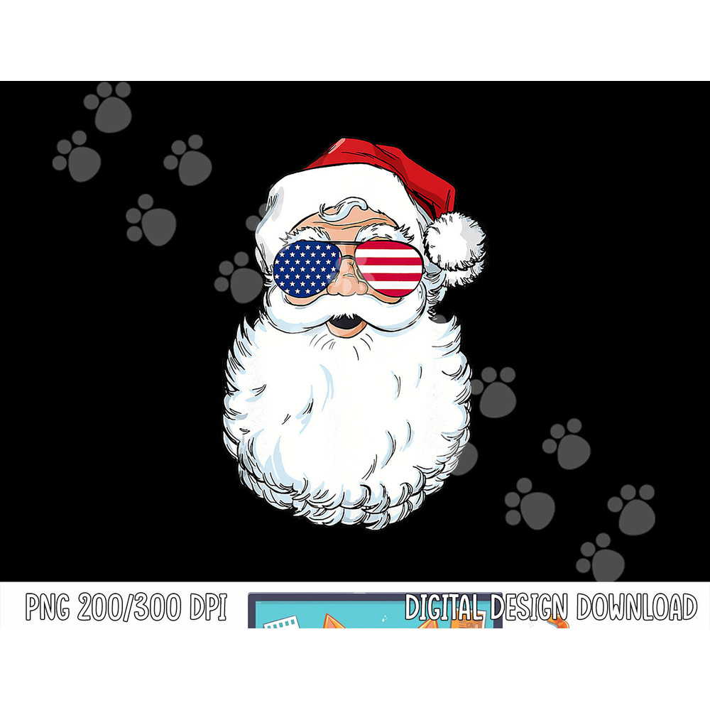 Santa Claus Patriotic USA Sunglasses Christmas in July png, sublimation copy.jpg