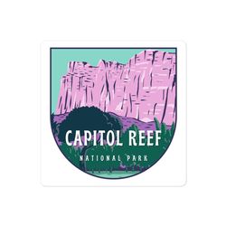 capitol reef national park sticker, retro capitol reef national park decal, waterproof, uv resistant, water bottle decal